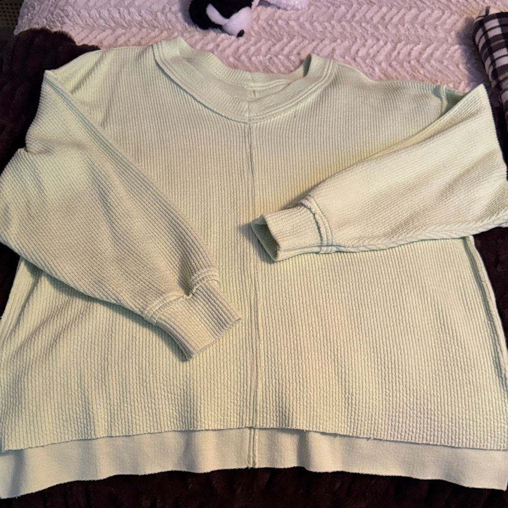 Aerie Pastel Green Crew Neck Sweater